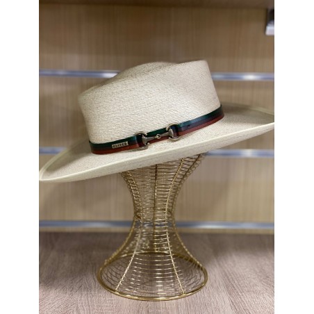 Sombrero palma imperial (cinta verde y avellana)